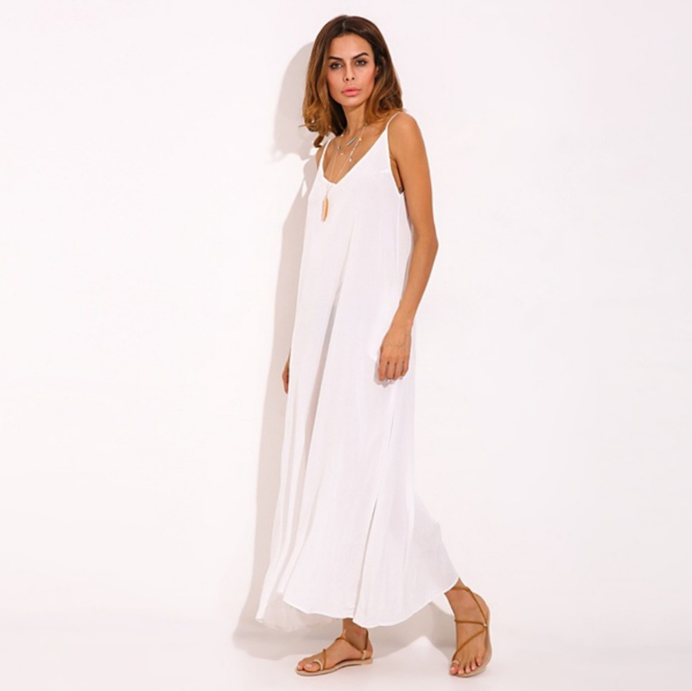 HP||🌟NEW! Grace V-neck Maxi Dress WHITE - Picture 4 of 6